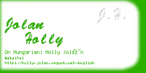 jolan holly business card